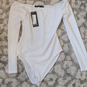 White off the shoulder bodysuit